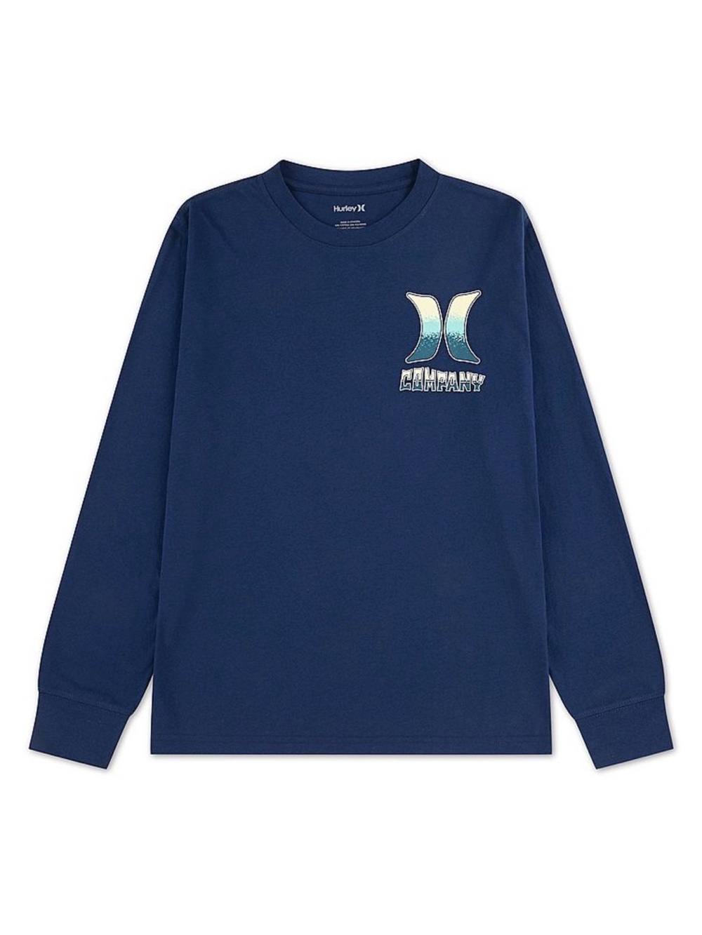 Hurley Navy Long Sleeve Tee with Gradient Logo - Medium (10/12)